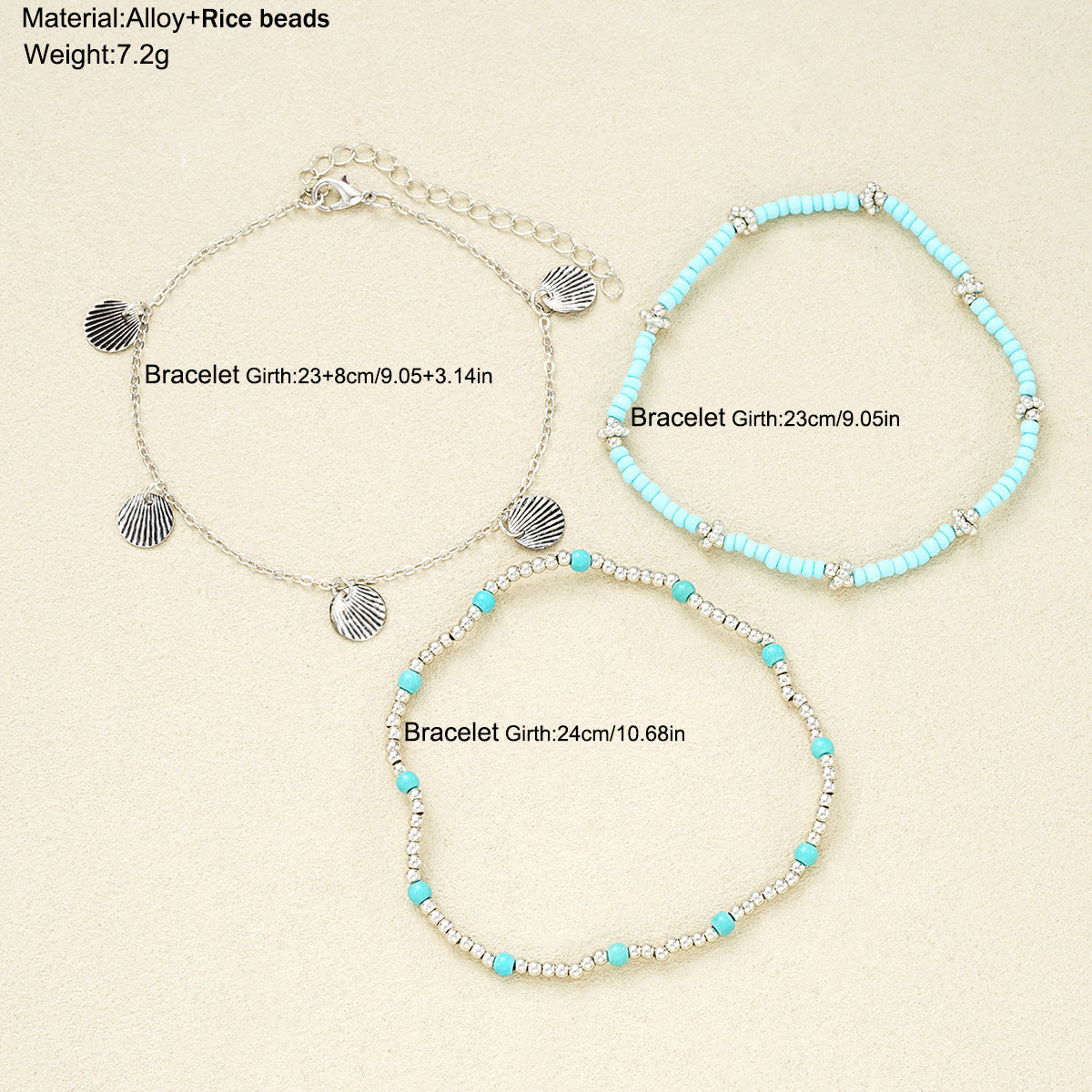 PerlaZ set enkelbandjes beachy