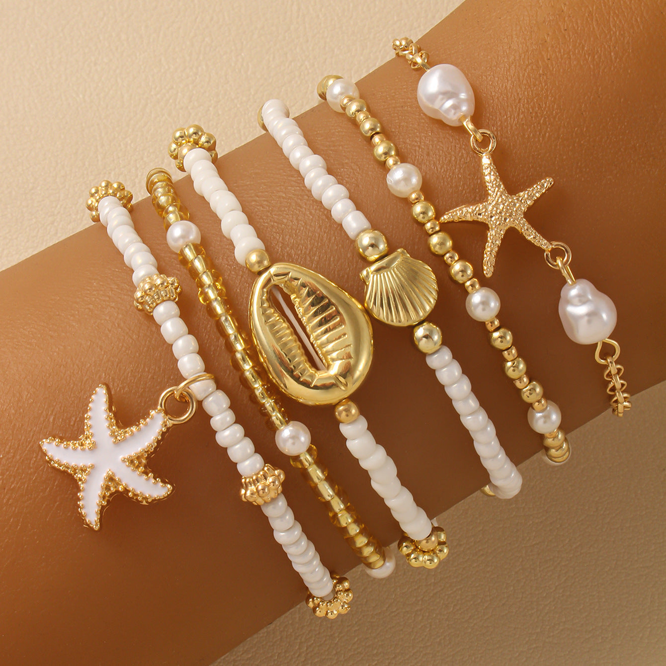 PerlaZ beachy- armbandjes set